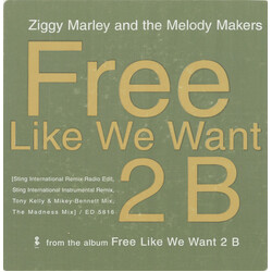 Ziggy Marley And The Melody Makers Free Like We Want 2 B USED VINYL 12INCH 33 S RPM SINGLE PROMO