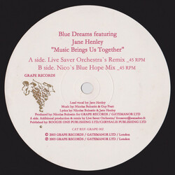 Blue Dreams / Jane Henley Music Brings Us Together USED VINYL 12INCH
