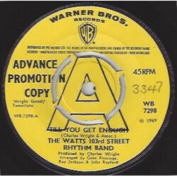 Charles Wright & The Watts 103rd St Rhythm Band Till You Get Enough / Light My Fire USED VINYL 7INCH 45 RPM ADVANCE SINGLE PROMO