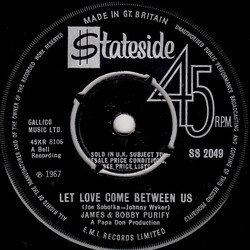 James & Bobby Purify Let Love Come Between Us / I Don't Want To Have To Wait USED VINYL 7INCH SINGLE 45 RPM