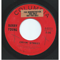 Barry Young Cryin' Street USED VINYL 7INCH 45 RPM SINGLE STYRENE