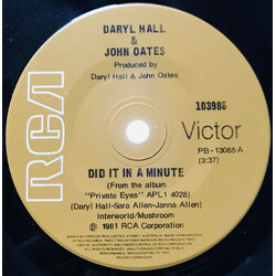 Daryl Hall & John Oates Did It In A Minute USED VINYL 7INCH 45 RPM