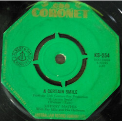 Johnny Mathis / Ray Ellis And His Orchestra A Certain Smile USED VINYL 7INCH 45 RPM SINGLE MONO