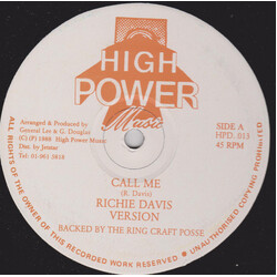 Richie Davis Call Me USED VINYL 12INCH 45 RPM