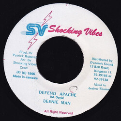Beenie Man Defend Apache USED VINYL 7INCH 45 RPM
