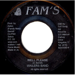 The Wailers Band Well Please / Version USED VINYL 7INCH 45 RPM