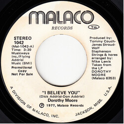 Dorothy Moore I Believe You USED VINYL 7INCH 45 RPM SINGLE PROMO