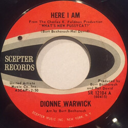Dionne Warwick Here I Am / They Long To Be Close To You USED VINYL 7"