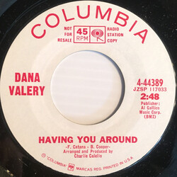 Dana Valery Having You Around USED VINYL 7INCH 45 RPM SINGLE PROMO STYRENE