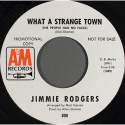 Jimmie Rodgers (2) What A Strange Town (The People Had No Faces) USED VINYL 7INCH 45 RPM PROMO STYRENE