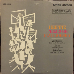 Jascha Heifetz / William Primrose / Gregor Piatigorsky Beethoven · Schubert — Trios · Bach — Sinfonias Vinyl LP USED
