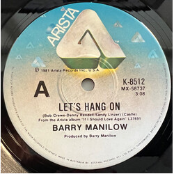 Barry Manilow Let's Hang On USED VINYL 7INCH 45 RPM SINGLE