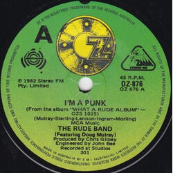 The Rude Band I'm A Punk USED VINYL 7INCH 45 RPM