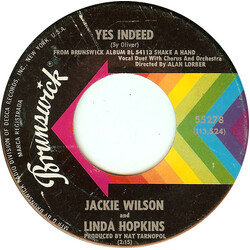 Jackie Wilson / Linda Hopkins Yes Indeed / When The Saints Go Marching In USED VINYL 7INCH SINGLE 45 RPM