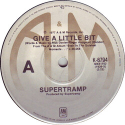 Supertramp Give A Little Bit USED VINYL 7INCH SINGLE