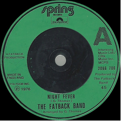 The Fatback Band Night Fever Vinyl 7" USED