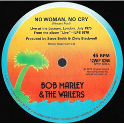 Bob Marley & The Wailers No Woman, No Cry / Jamming USED VINYL 12INCH 45 RPM SINGLE
