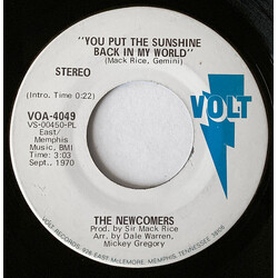 The Newcomers You Put The Sunshine Back In My World USED VINYL 7INCH 45 RPM SINGLE