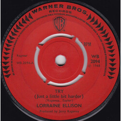 Lorraine Ellison Try (Just A Little Bit Harder) / In My Tomorrow USED VINYL 7INCH 45 RPM SINGLE