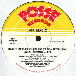 Mr. Magic Magic's Message (There Has To Be A Better Way) USED VINYL 12INCH 33 S RPM STEREO