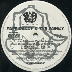 Puff Daddy & The Family It's All About The Benjamins VINYL 12" USED