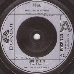 Opus Live Is Life USED VINYL 7INCH 45 RPM
