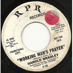 Harold Bradley Working Man's Prayer USED VINYL 7INCH 45 RPM SINGLE PROMO