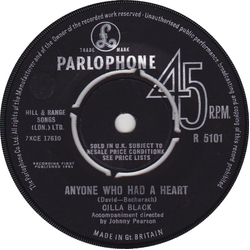 Cilla Black Anyone Who Had A Heart Vinyl 7" USED