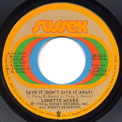 Lonette McKee Save It (Don't Give It Away) / Do To Me USED VINYL 7INCH 45 RPM STYRENE