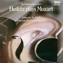 Jascha Heifetz / Wolfgang Amadeus Mozart Heifetz Plays Mozart : Concerto No. 4 In D, Concerto No. 5 In A ''"Turkish") Heifetz Plays Mozart Vinyl LP US