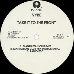 Vybe Take It To The Front USED VINYL 12INCH 33 S RPM PROMO