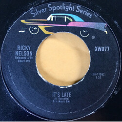 Ricky Nelson (2) It's Late / Young World USED VINYL 7INCH SINGLE 45 RPM