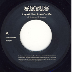 Erasure Lay All Your Love On Me Vinyl 7" USED