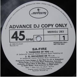 Safire Thinking Of You USED VINYL 12INCH 45 RPM SINGLE PROMO