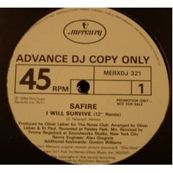 Safire I Will Survive USED VINYL 12INCH 45 RPM PROMO