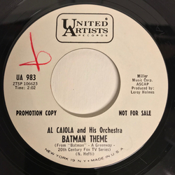 Al Caiola And His Orchestra Batman Theme Vinyl 7" USED