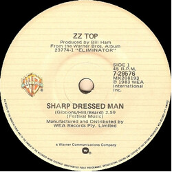 ZZ Top Sharp Dressed Man USED VINYL 7INCH SINGLE 45 RPM