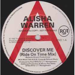 Alisha Warren Discover Me USED VINYL 12INCH PROMO 45 RPM