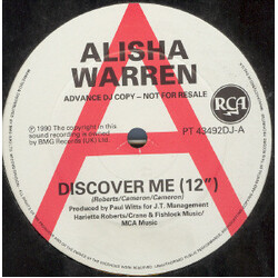 Alisha Warren Discover Me USED VINYL 12INCH PROMO