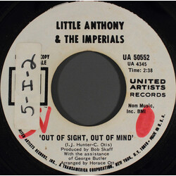 Little Anthony & The Imperials Out Of Sight, Out Of Mind USED VINYL 7INCH 45 RPM PROMO STYRENE