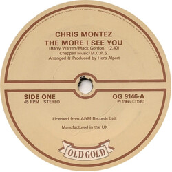 Chris Montez The More I See You / There Will Never Be Another You USED VINYL 7INCH SINGLE 45 RPM