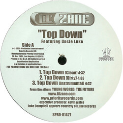 Lil' Zane / Uncle Luke Top Down / Ride On Em USED VINYL 12INCH PROMO 33 S RPM