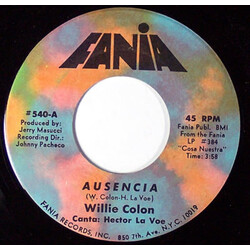 Willie Colón Ausencia / Te Conozco USED VINYL 7INCH 45 RPM MONO SINGLE