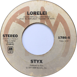 Styx Lorelei Vinyl 7" USED