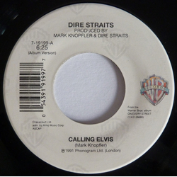Dire Straits Calling Elvis Vinyl 7" USED
