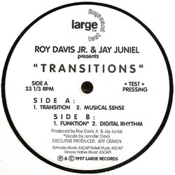 Roy Davis & Jay Juniel Transitions USED VINYL 12INCH 33 S RPM TEST PRESSING