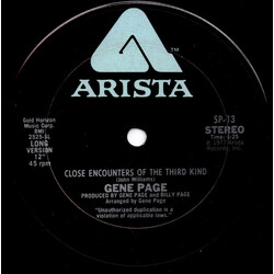 Gene Page Close Encounters Of The Third Kind USED VINYL 12INCH 45 RPM STEREO