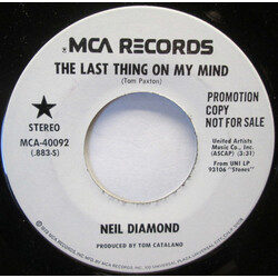 Neil Diamond The Last Thing On My Mind USED VINYL 7INCH 45 RPM PROMO STEREO MONO