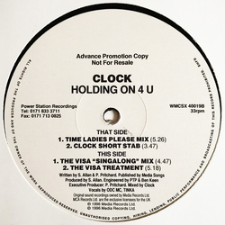 Clock Holding On 4 U Vinyl 12" USED