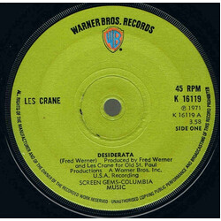 Les Crane Desiderata USED VINYL 7INCH 45 RPM